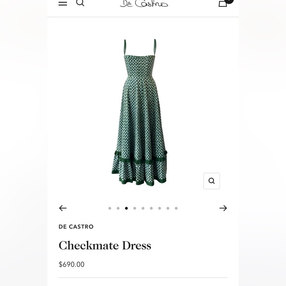 De Castro Checkmate Dress in Green - Picture 3 of 5
